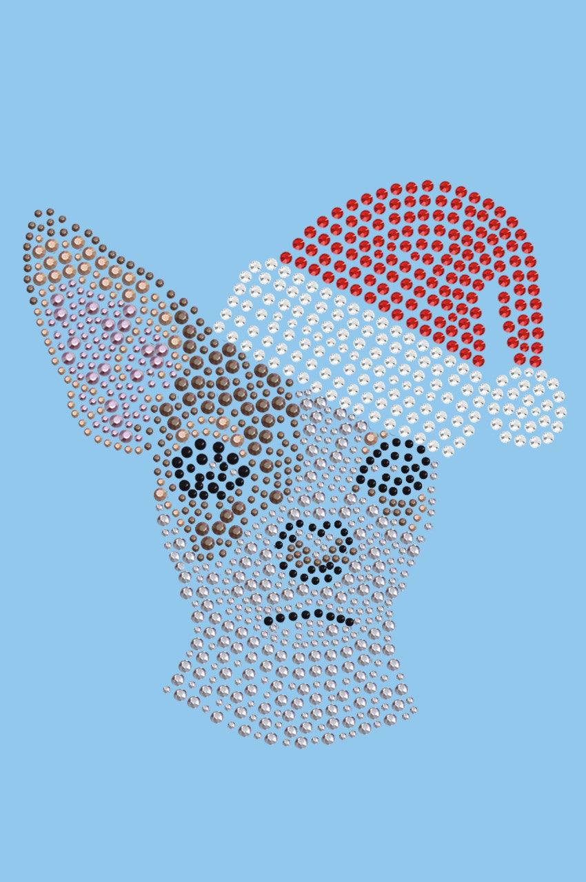 Chihuahua Face with Santa Hat - Women's T-shirt