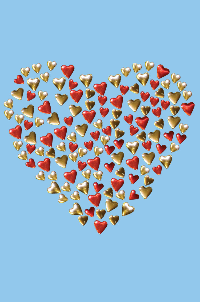 Red & Gold Nailhead Hearts - Womens T-shirt