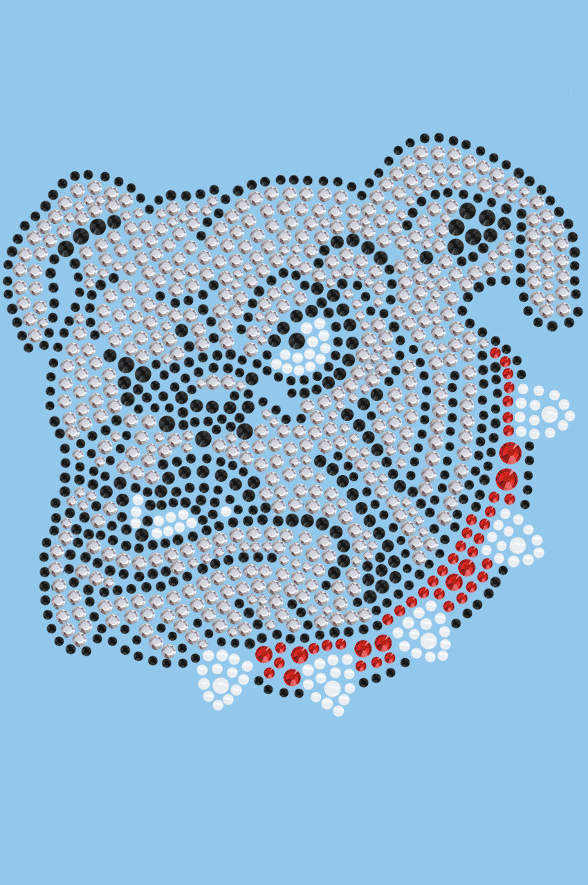 Bulldog Face (White) - bandana