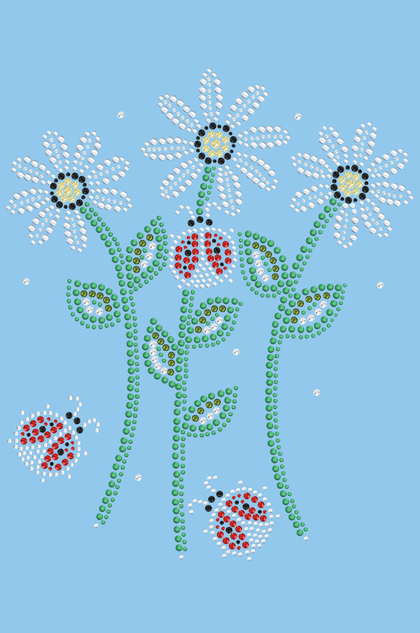 Daisies with Lady Bugs - Womens T-shirt