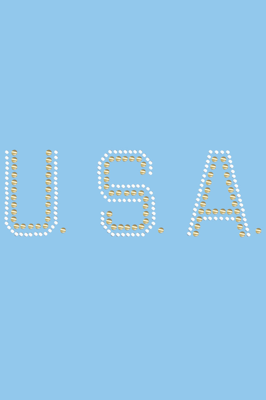 USA (Gold & Silver Nailheads) - Womens T-shirt