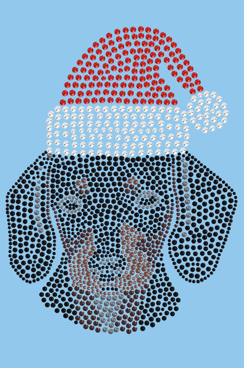 Dachshund Face with Santa Hat - Womens T-shirt