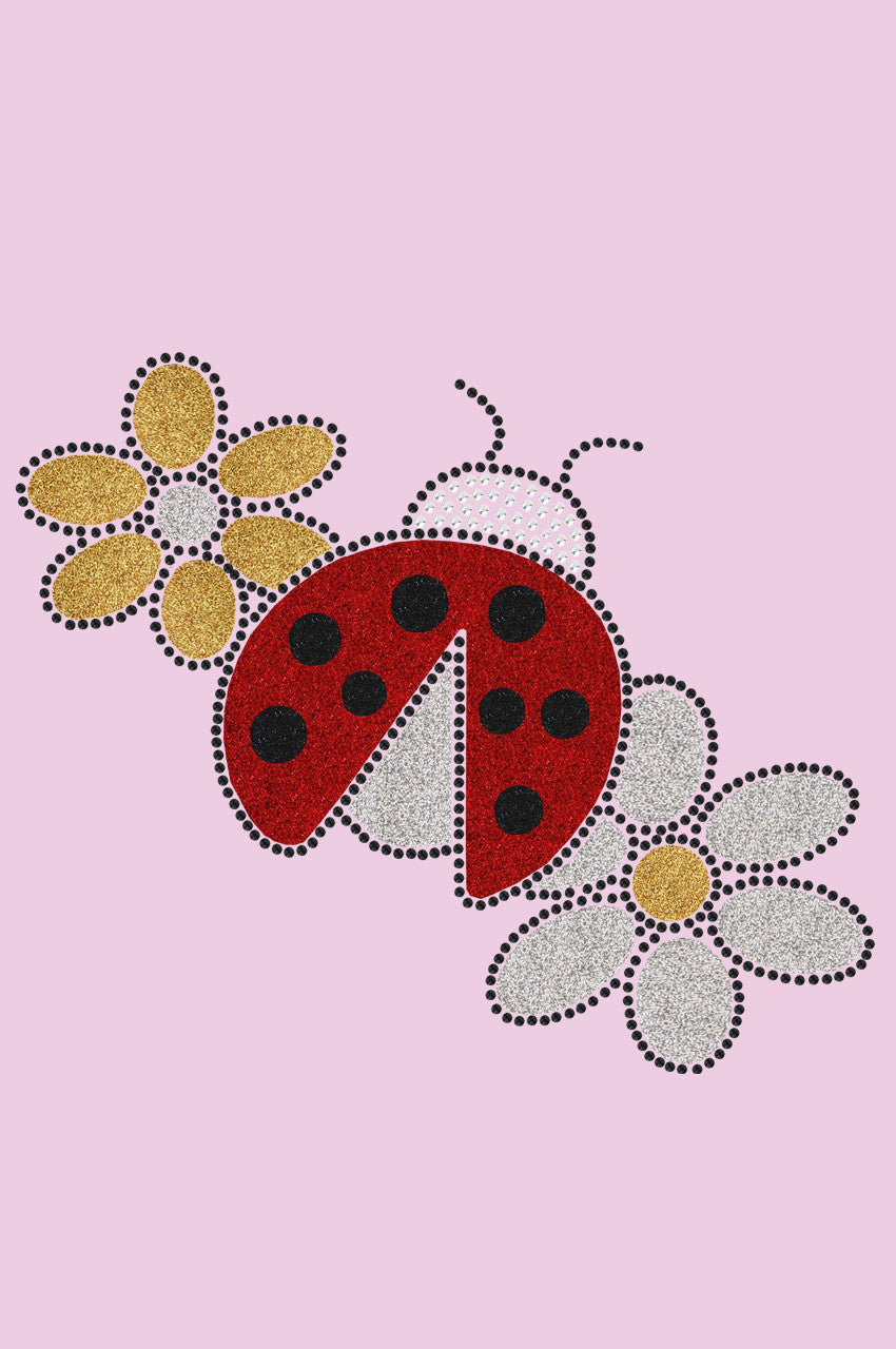 Glitter Ladybug & Daisies - Womens T-shirt