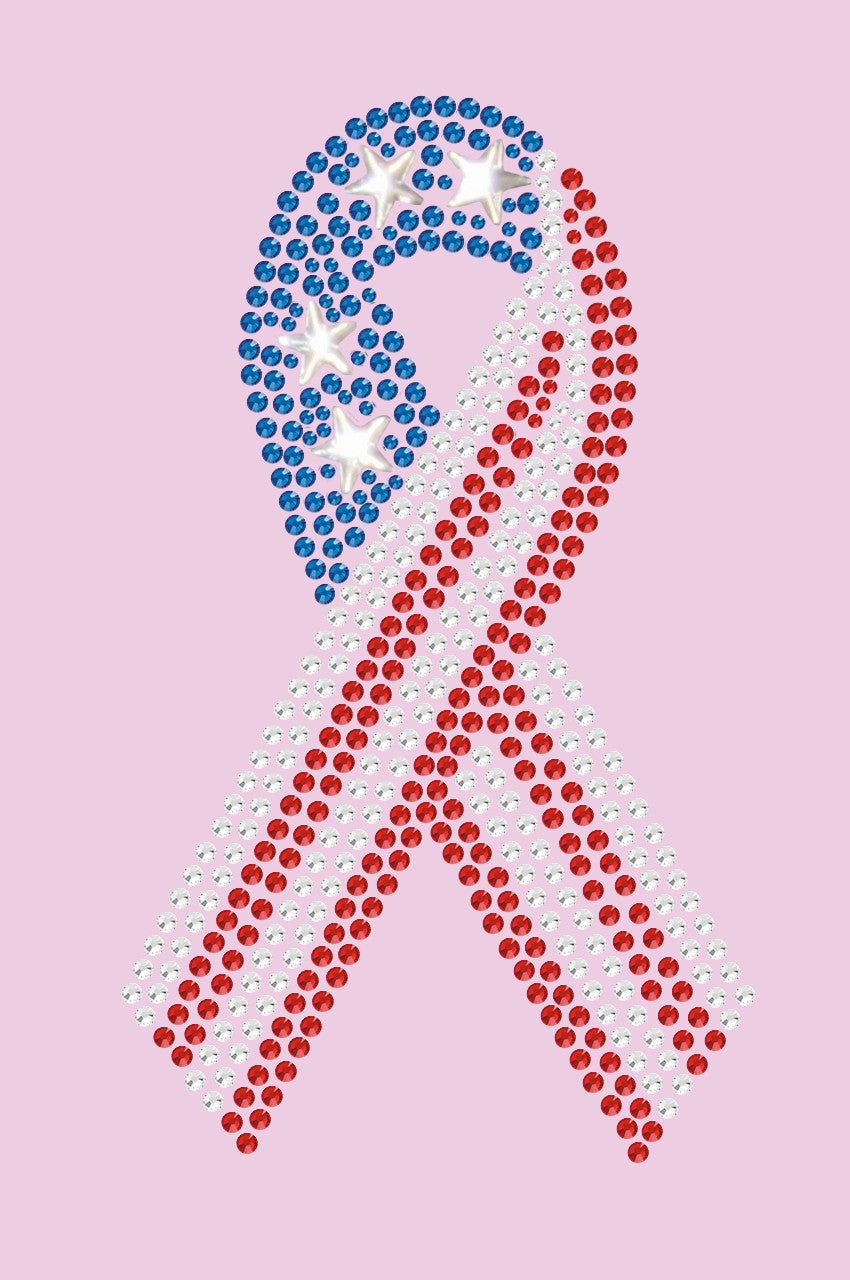 Ribbon (Red, White, & Blue) - Womens T-shirt