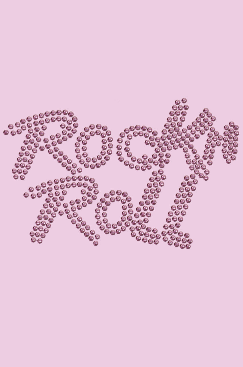 Rock n Roll (Pink Rhinestuds) - Womens T-shirt