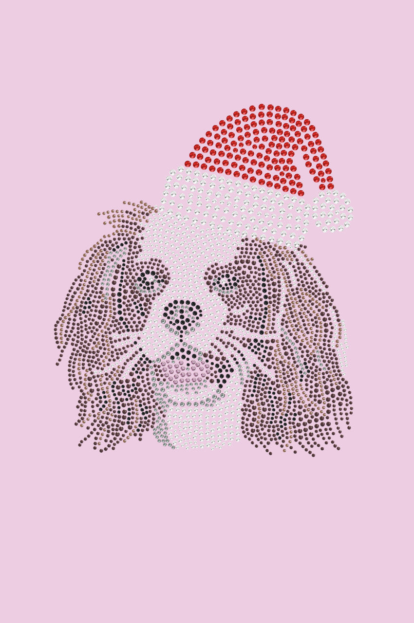 Cavalier King Charles Spaniel with Santa Hat - Womens Tee