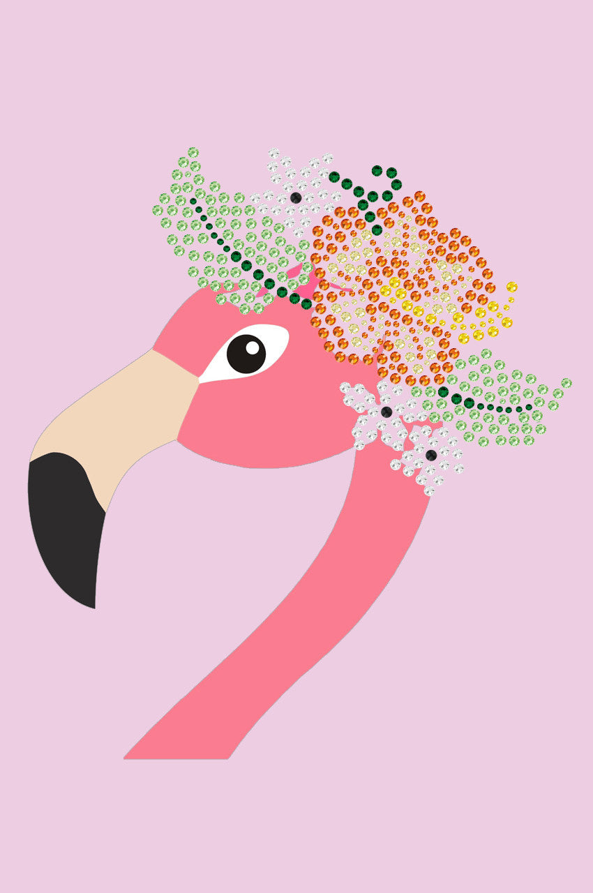 Flamingo with Flowers - Womens Tee