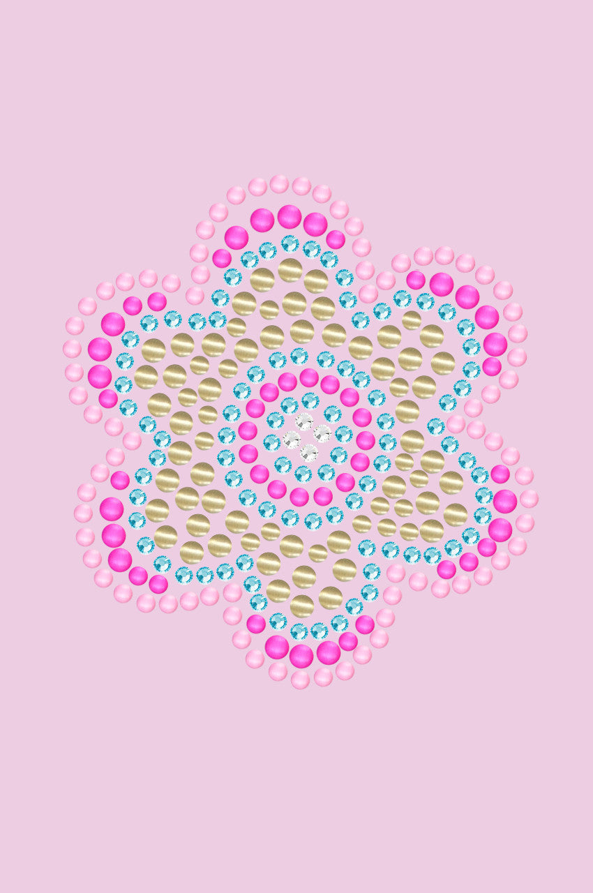 Multicolor Nailhead Flower - Womens T-shirt