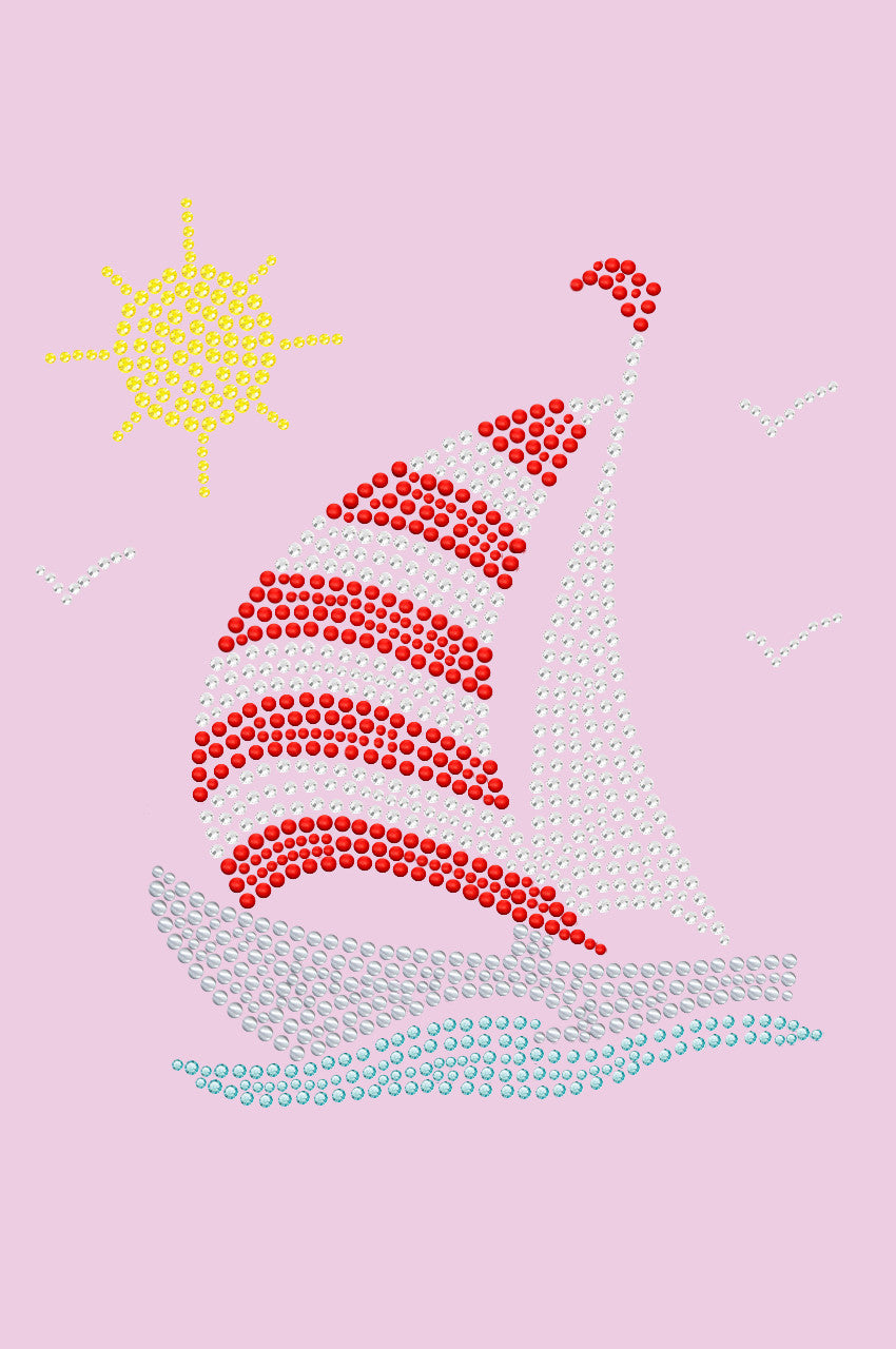 Sailboat (Rhinestone & Nailhead) - Womens T-shirt