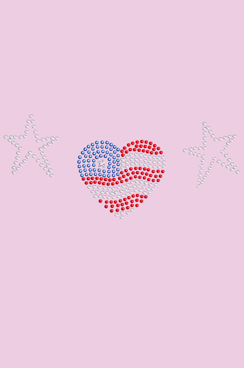 Patriotic Heart with Stars - Womens T-shirt