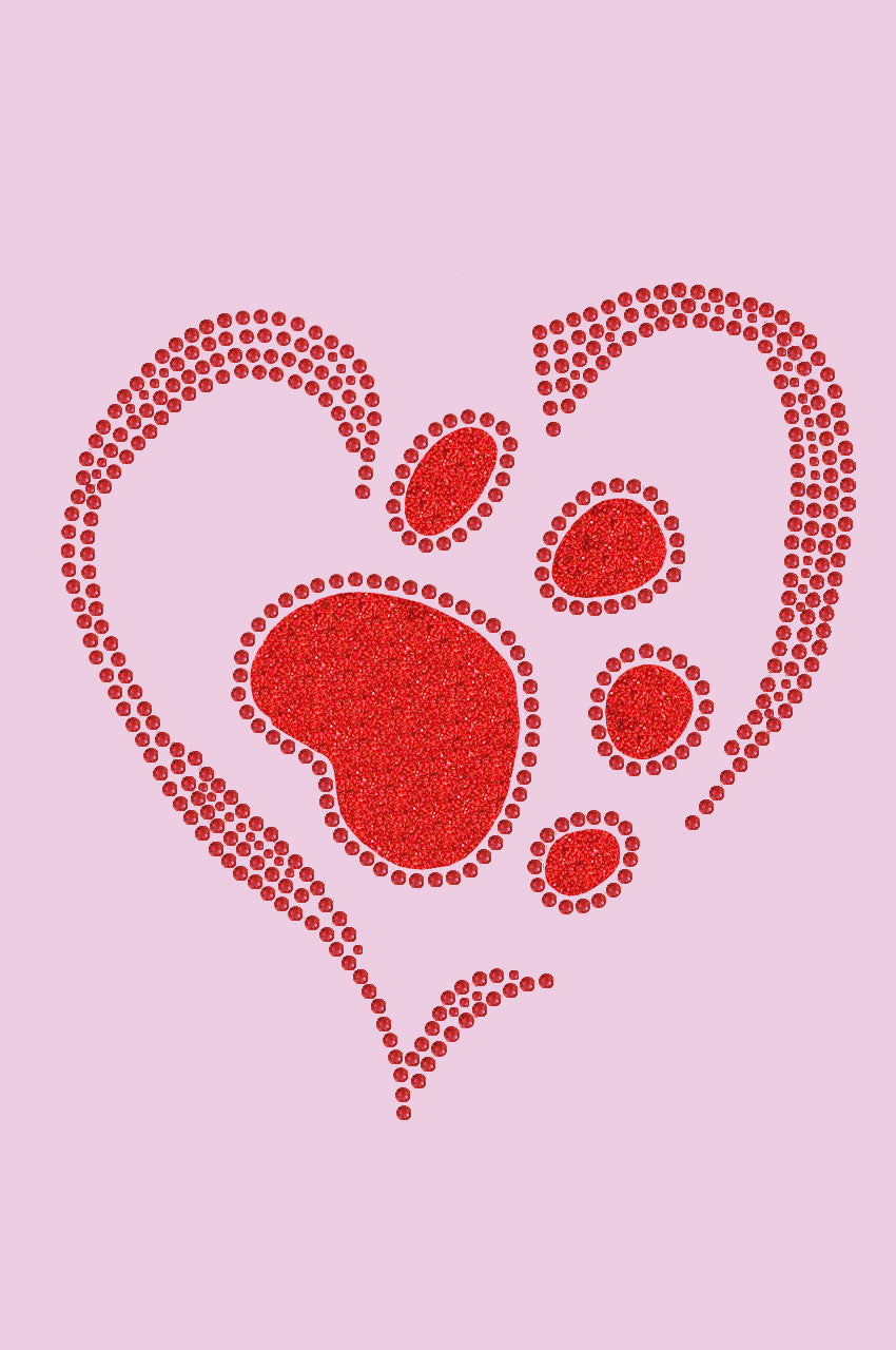 Red Paw Heart - Womens T-shirt