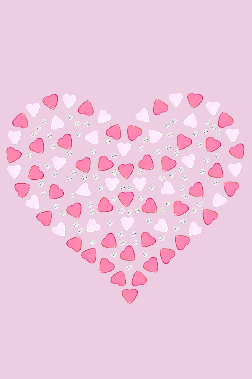 Pink Nailhead Hearts - Womens T-shirt