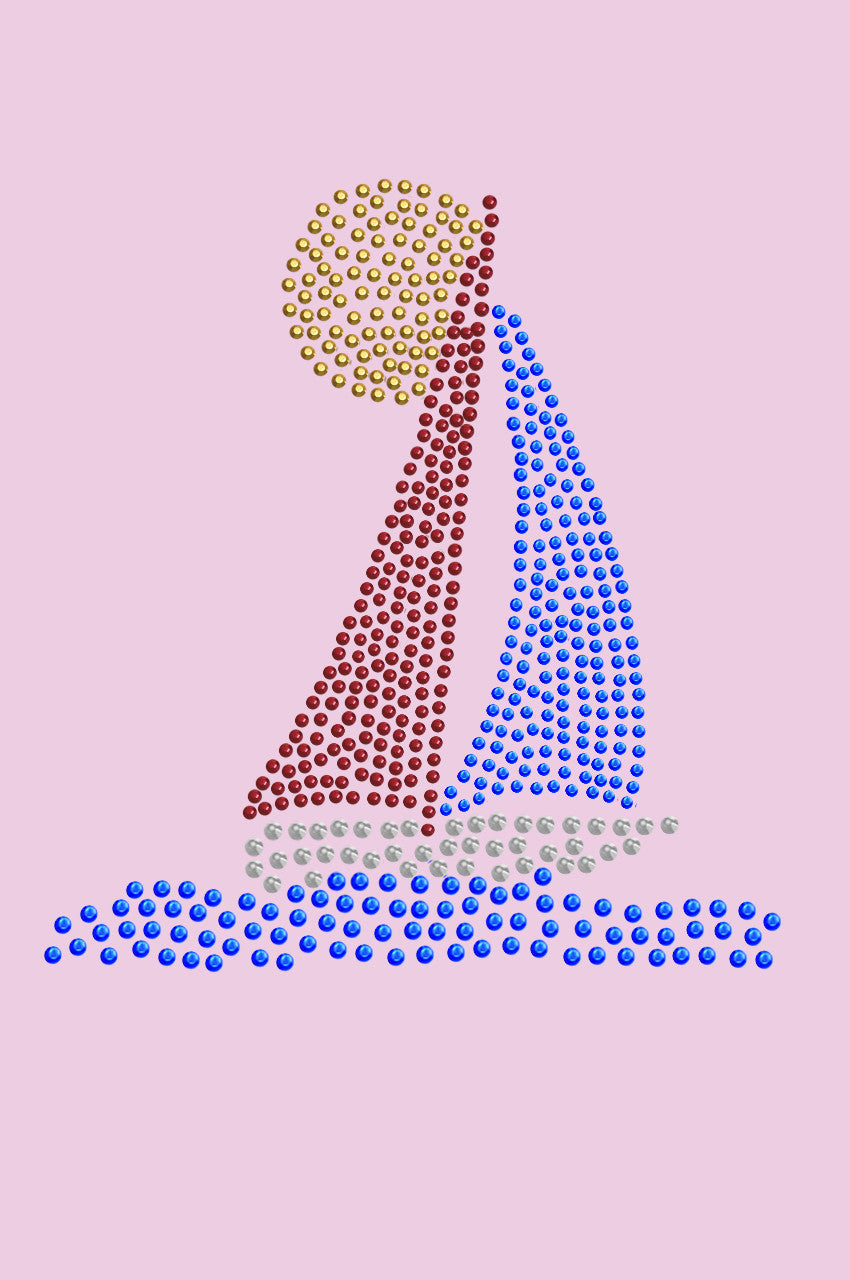 Sailboat (Rhinestud) - Womens T-shirt