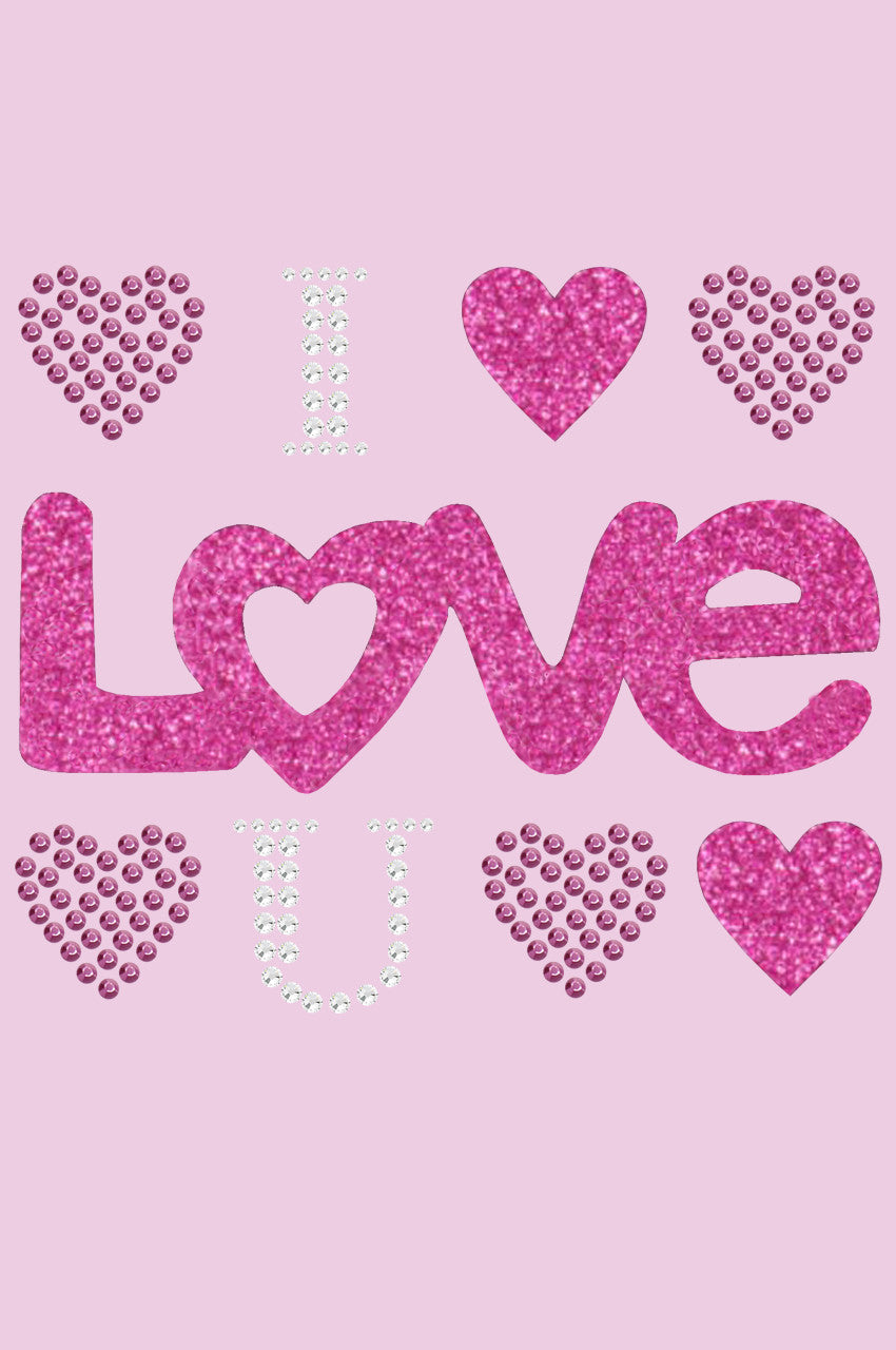 I Love You Pink Glitter - Womens T-shirt