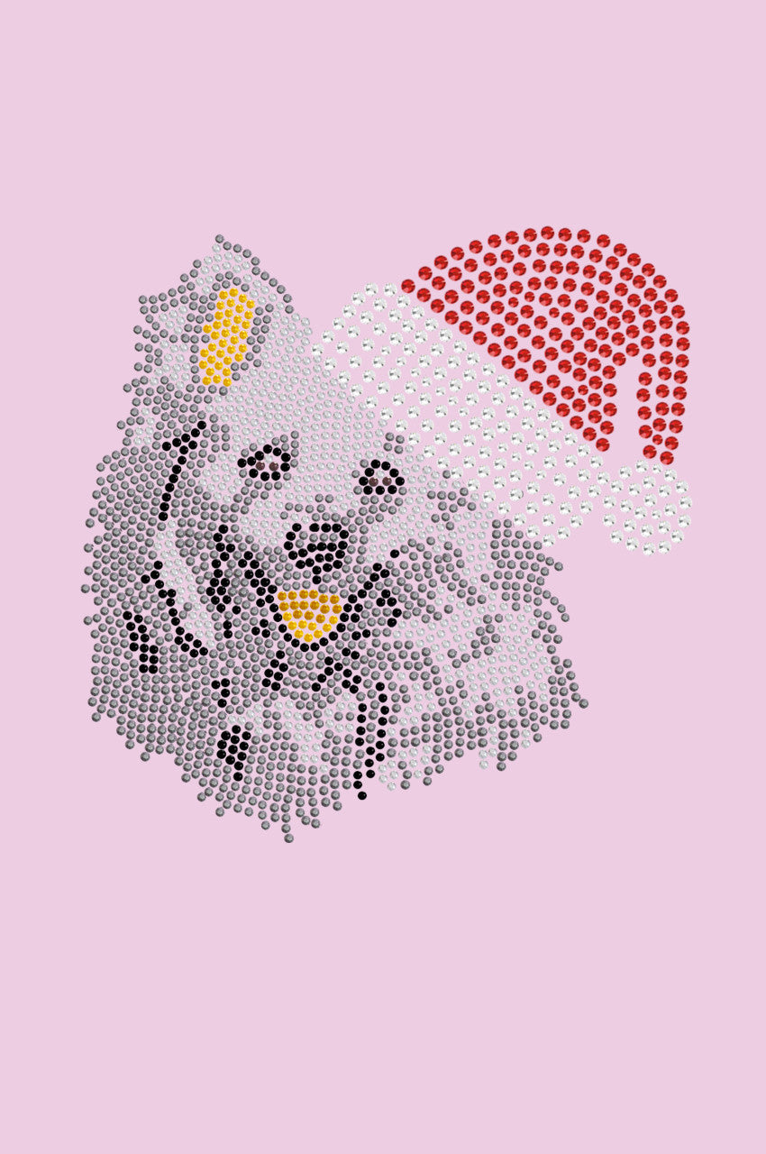 American Eskimo with Santa Hat - Womens Tee