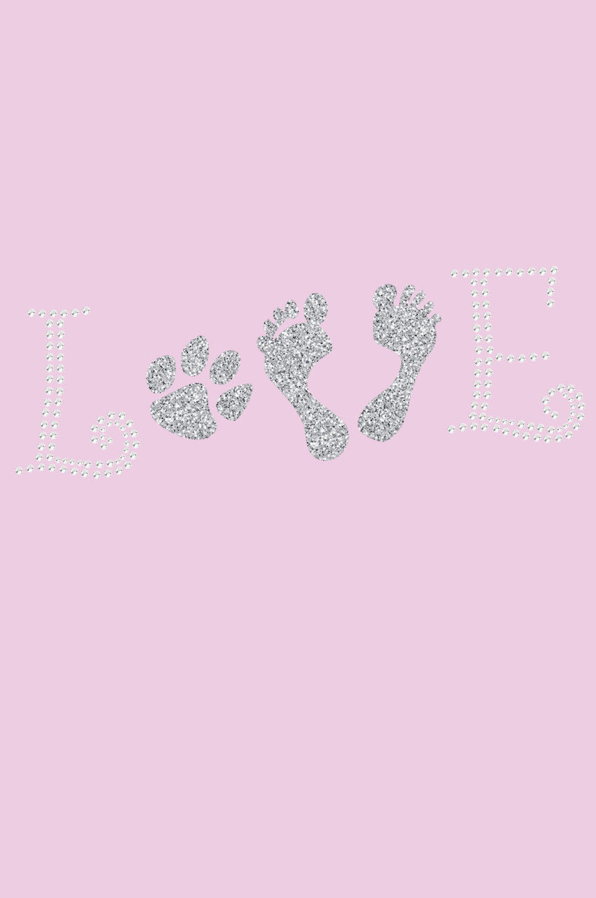 Love with Paw & Feet - Womens Tee