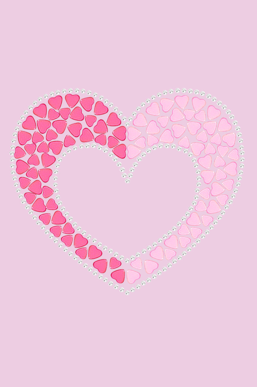 Pink & Light Pink Nailhead Hearts - Womens T-shirt