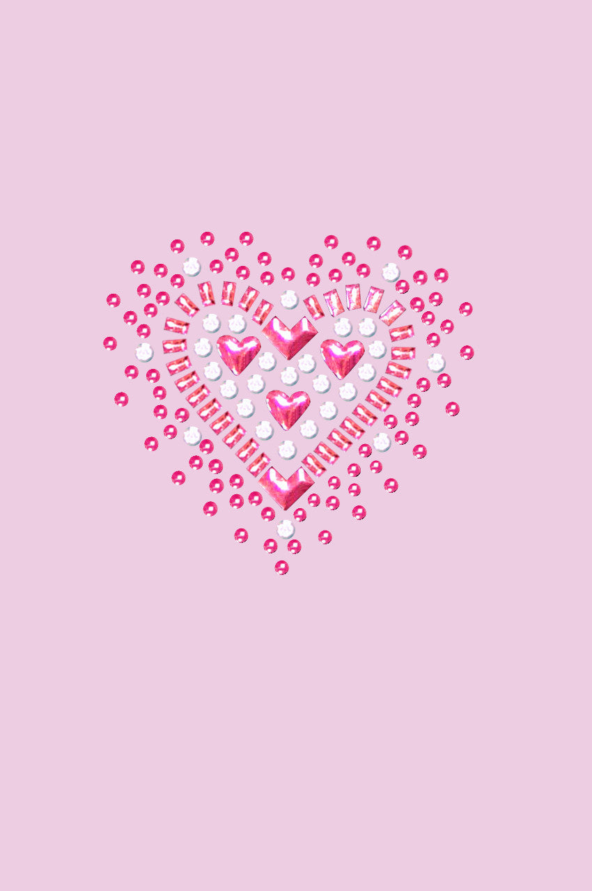 Pink Austrian crystal Heart - Womens T-shirt