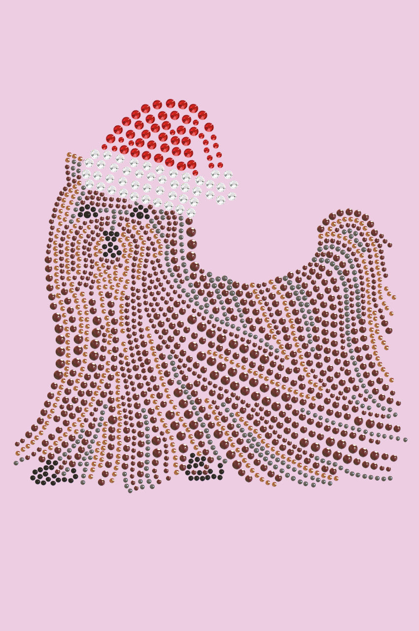 Yorkie with Santa Hat - Womens T-shirt