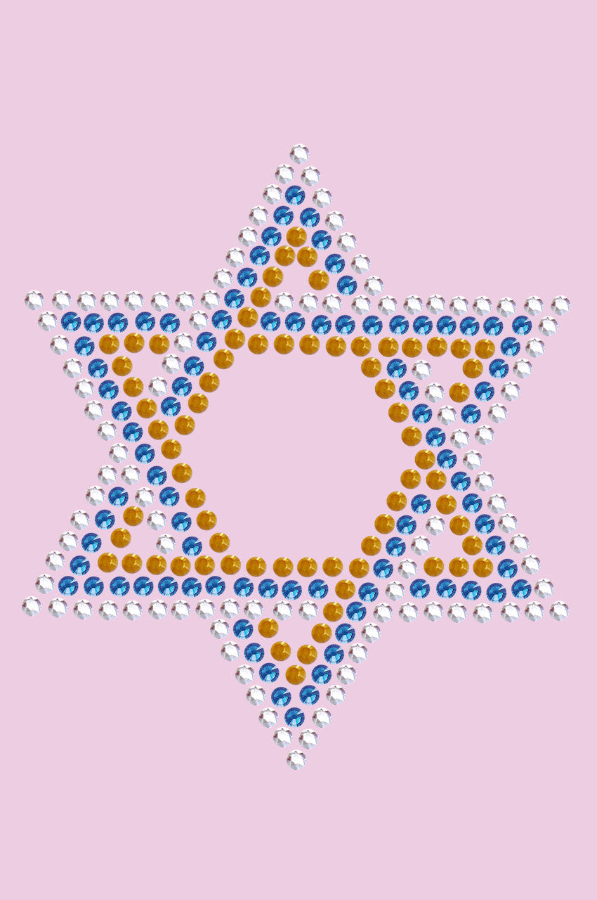 Star of David - Small (Blue, Silver, & Gold) - Womens T-shirt