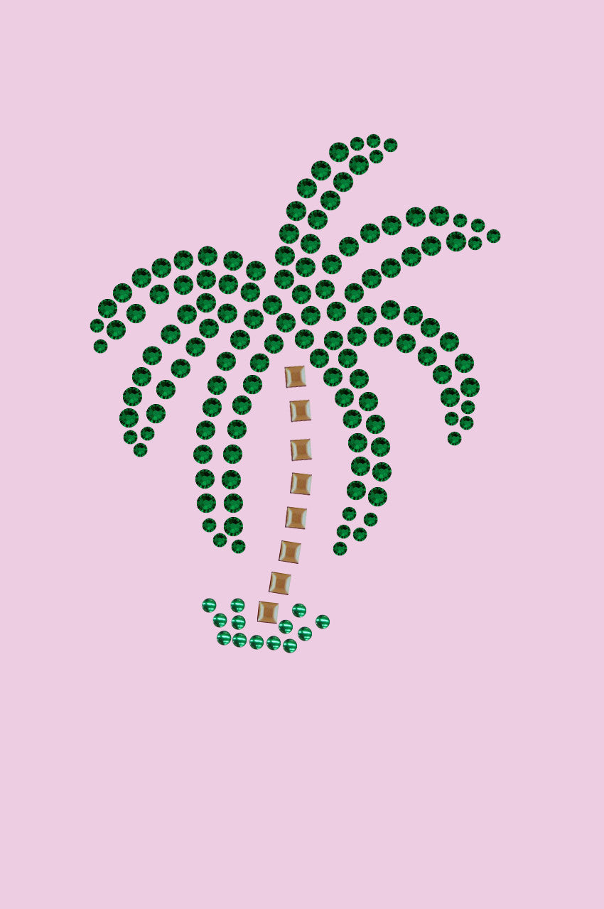 Palm Tree (Green Rhinestones - Small) - Women's T-shirt
