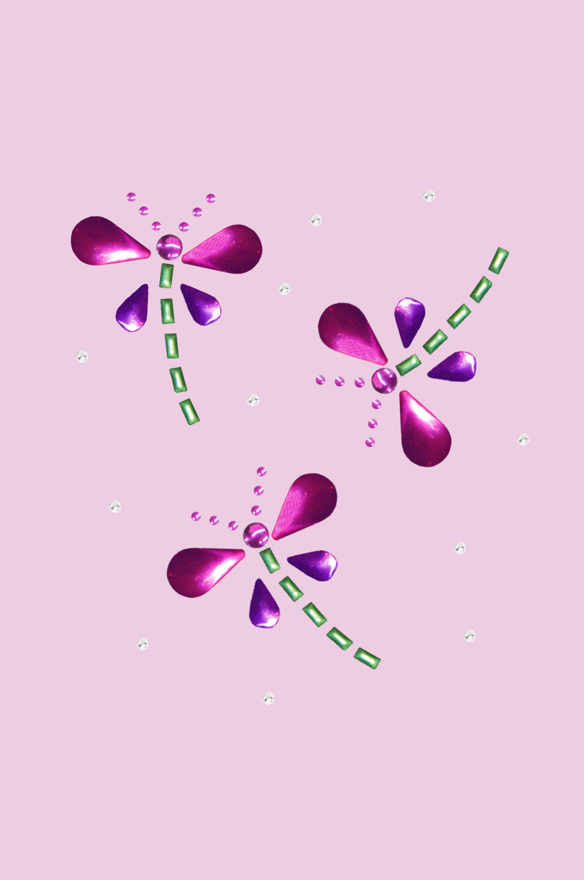Pink & Purple Nailhead Dragonflies - Women's T-shirt