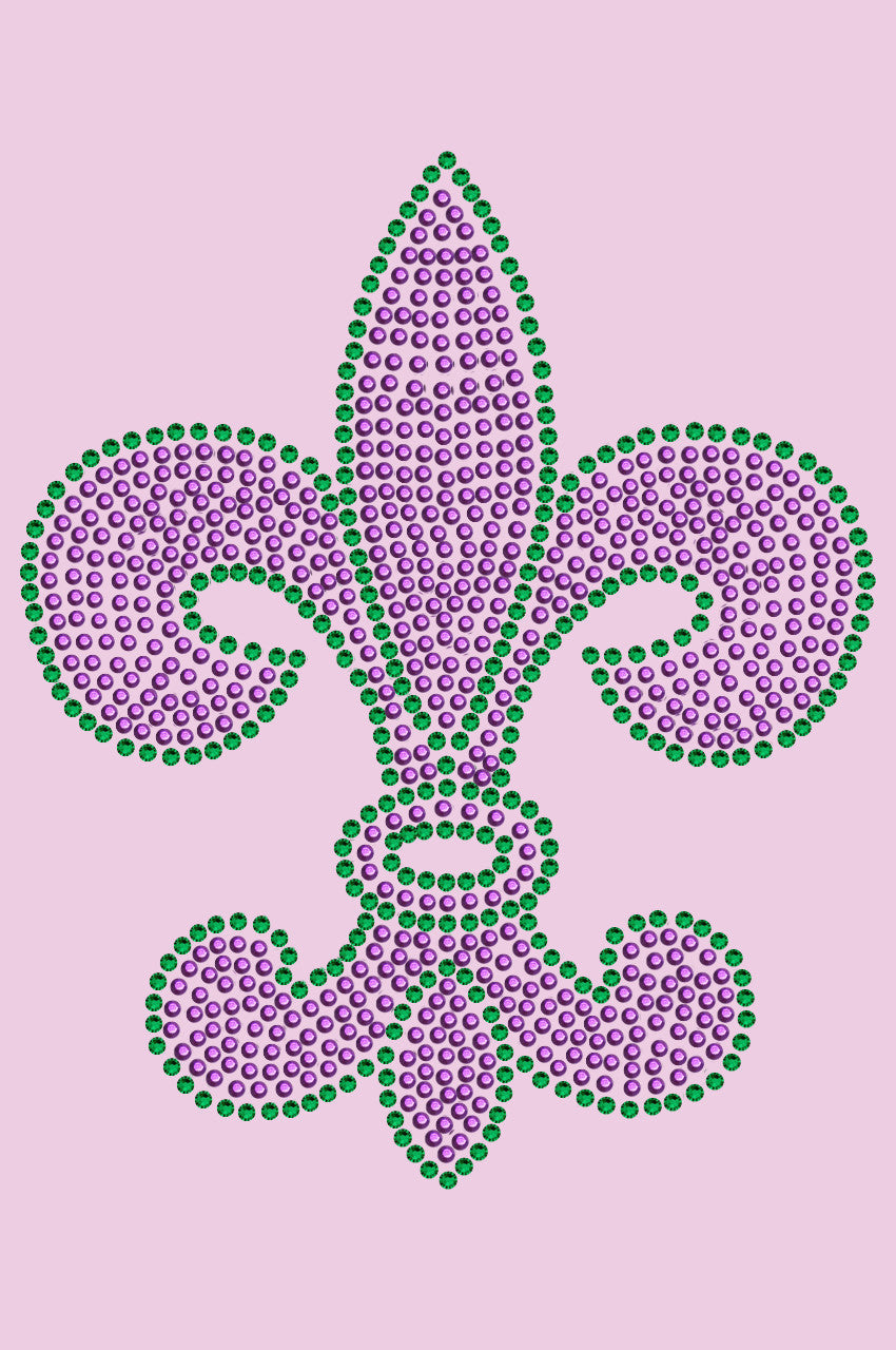 Fleur de Lis (Purple & Green) - Womens T-shirt