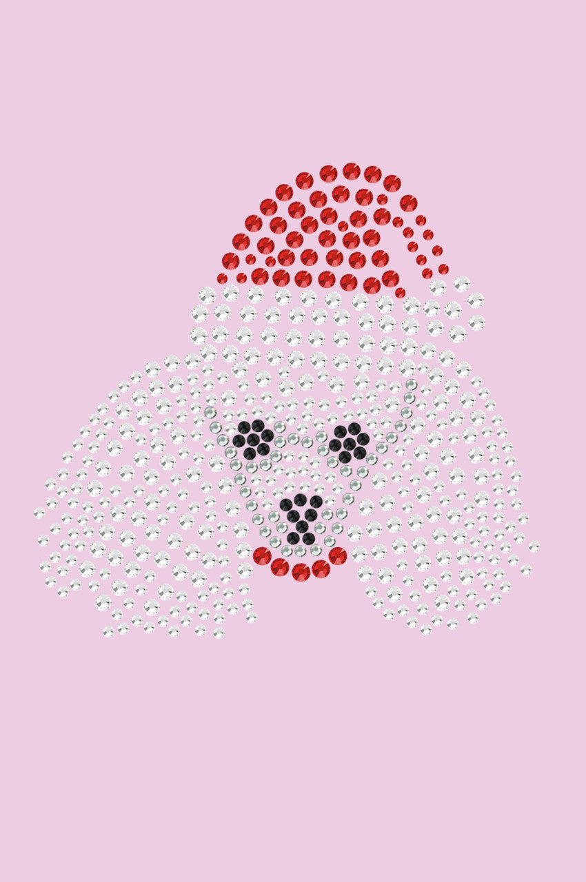 Poodle Face with Santa Hat - Bandana