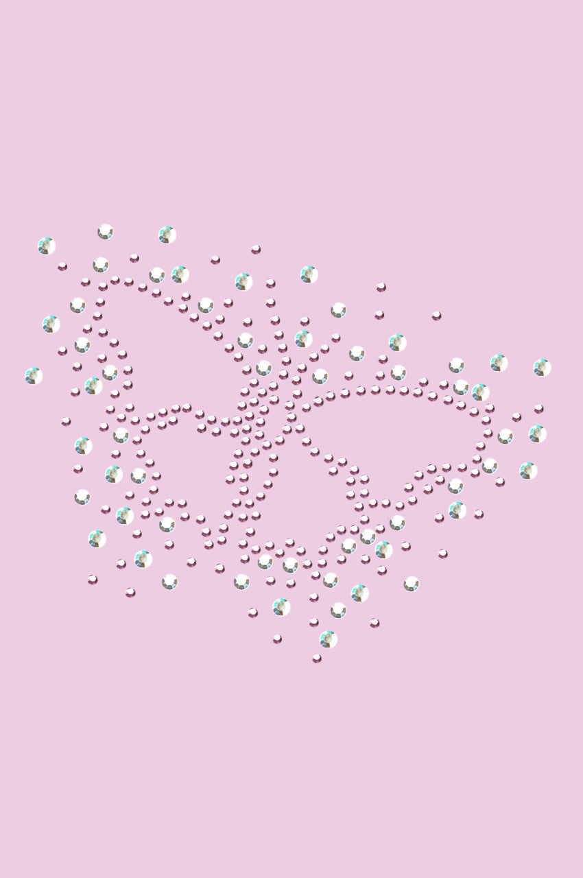 Pink Austrian crystal AB Butterfly - Bandannas