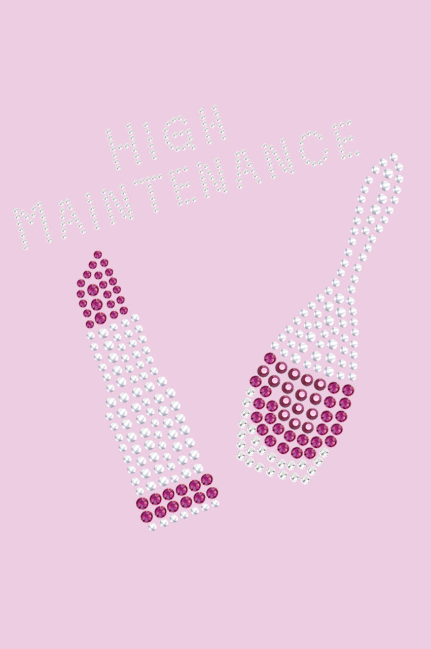 High Maintenance with Austrian crystal Nail Polish & Lipstick - Women's T-shirt