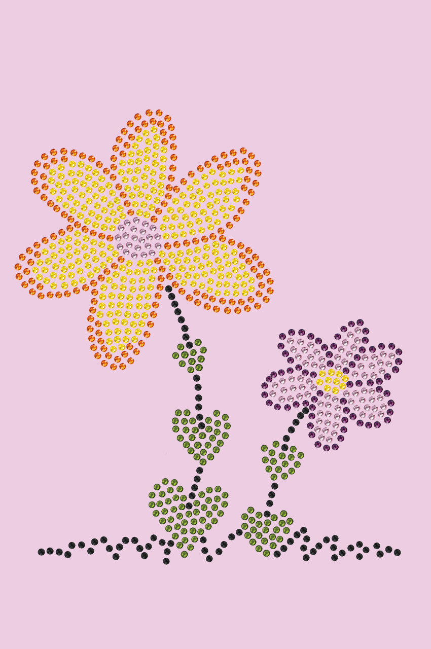 Orange & Purple Flowers - Womens T-shirt