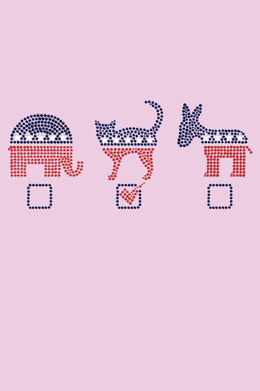 Vote Cat, Elephant, Donkey - Womens T-shirt