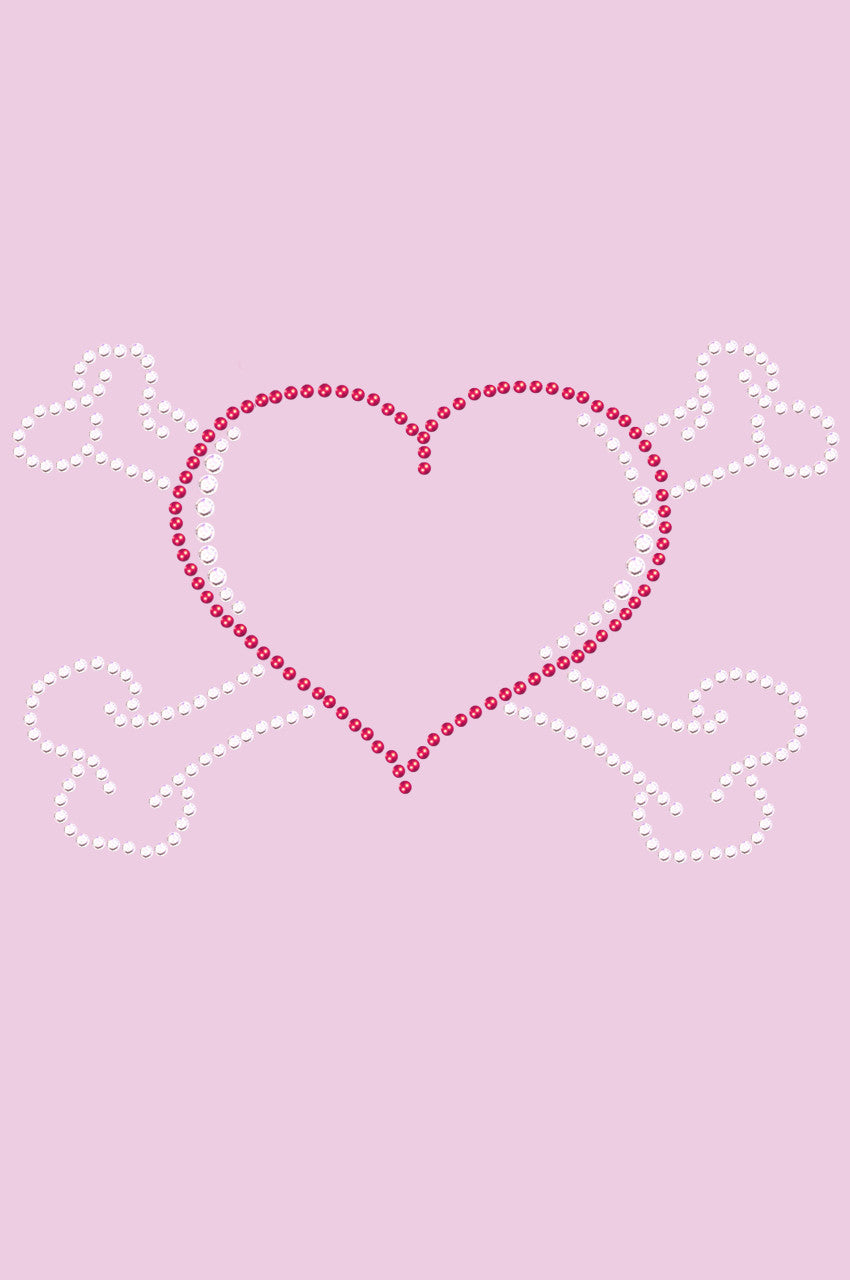 Heart with Cross Bones - Womens T-shirt