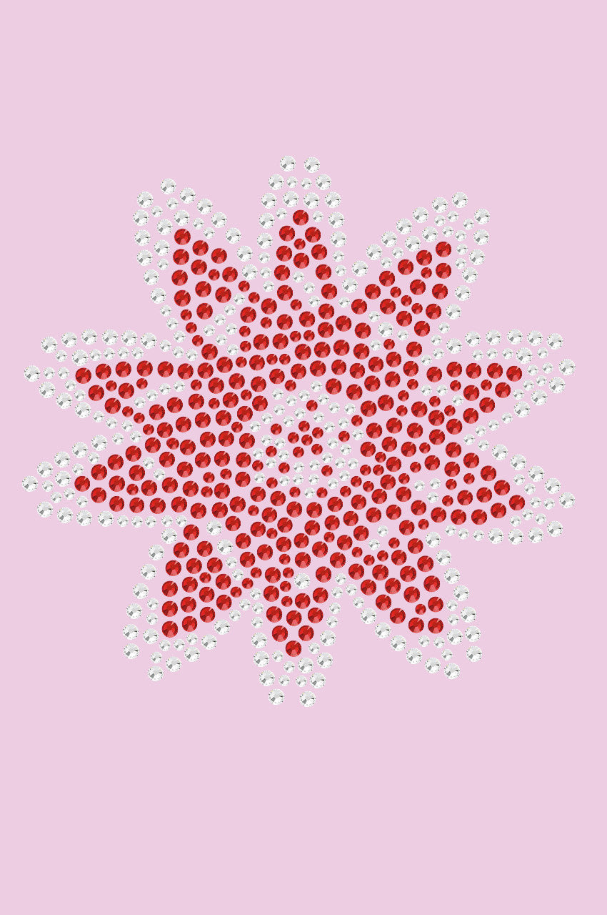 Red Rhinestone Flower - Womens T-shirt