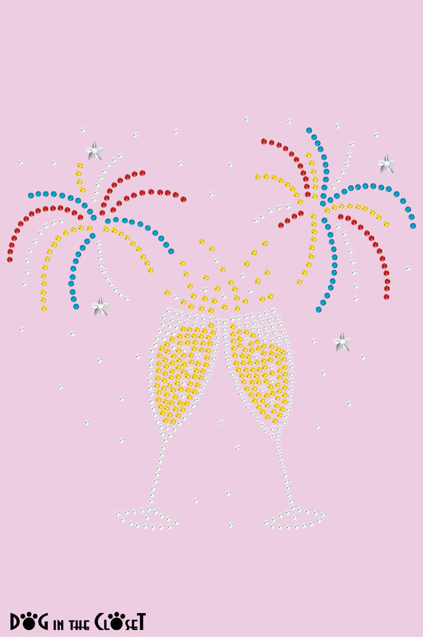 Happy New Year Drink & Fireworks - Womens Tee