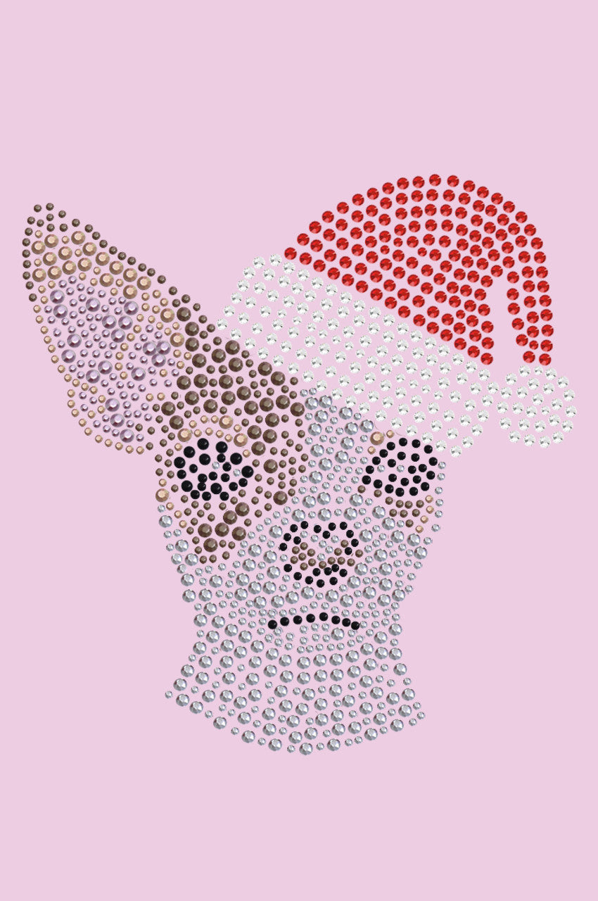 Chihuahua Face with Santa Hat - Womens T-shirt
