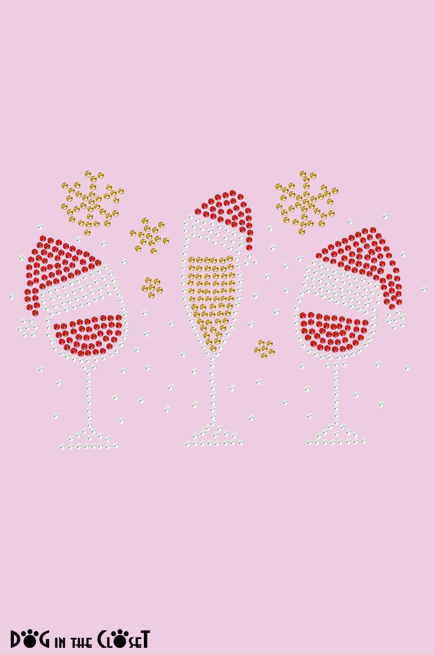 Christmas Wine Glasses - Womens Tee