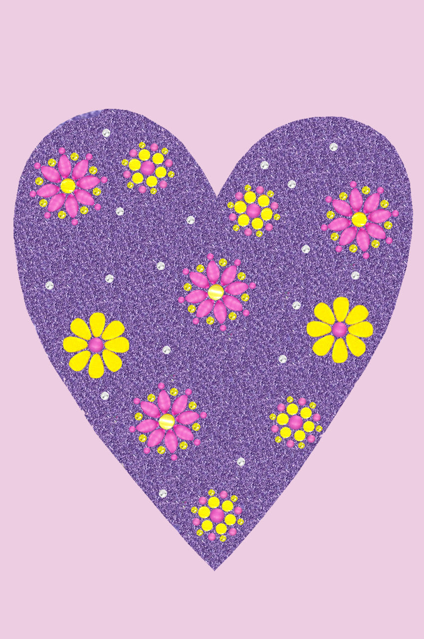 Purple Glitter Heart - Womens T-shirt
