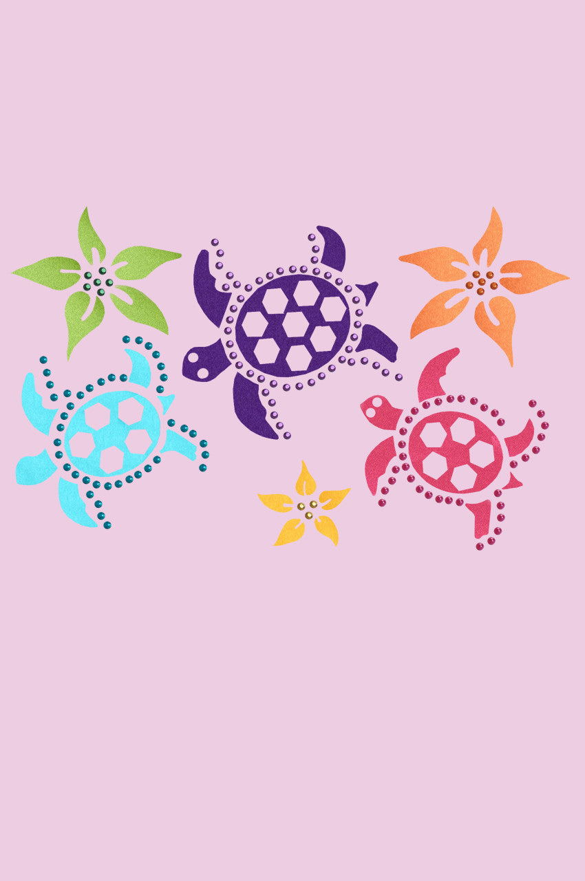 Satin Sea Turtles with Flowers - Bandanna
