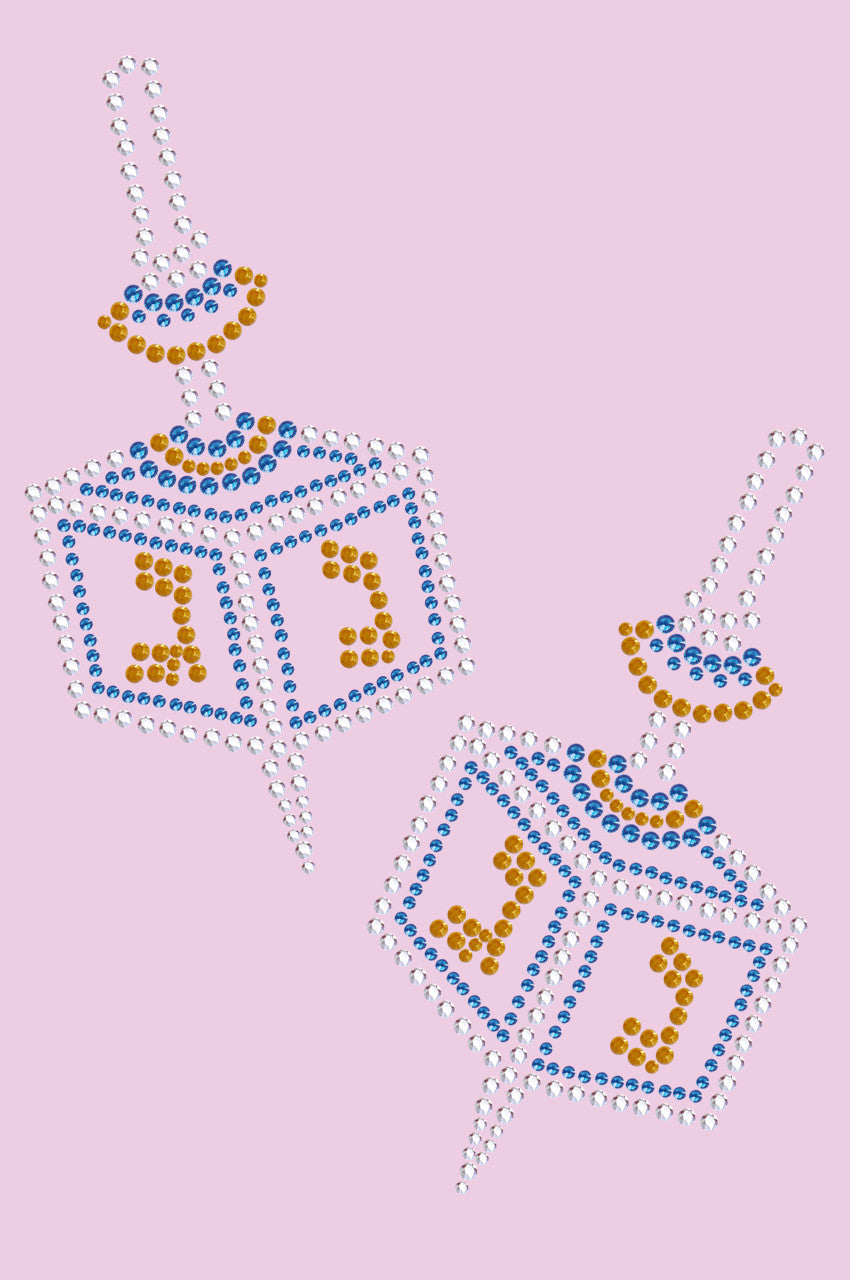 Dreidel - Large (Blue, Silver, & Gold) - Womens T-shirt
