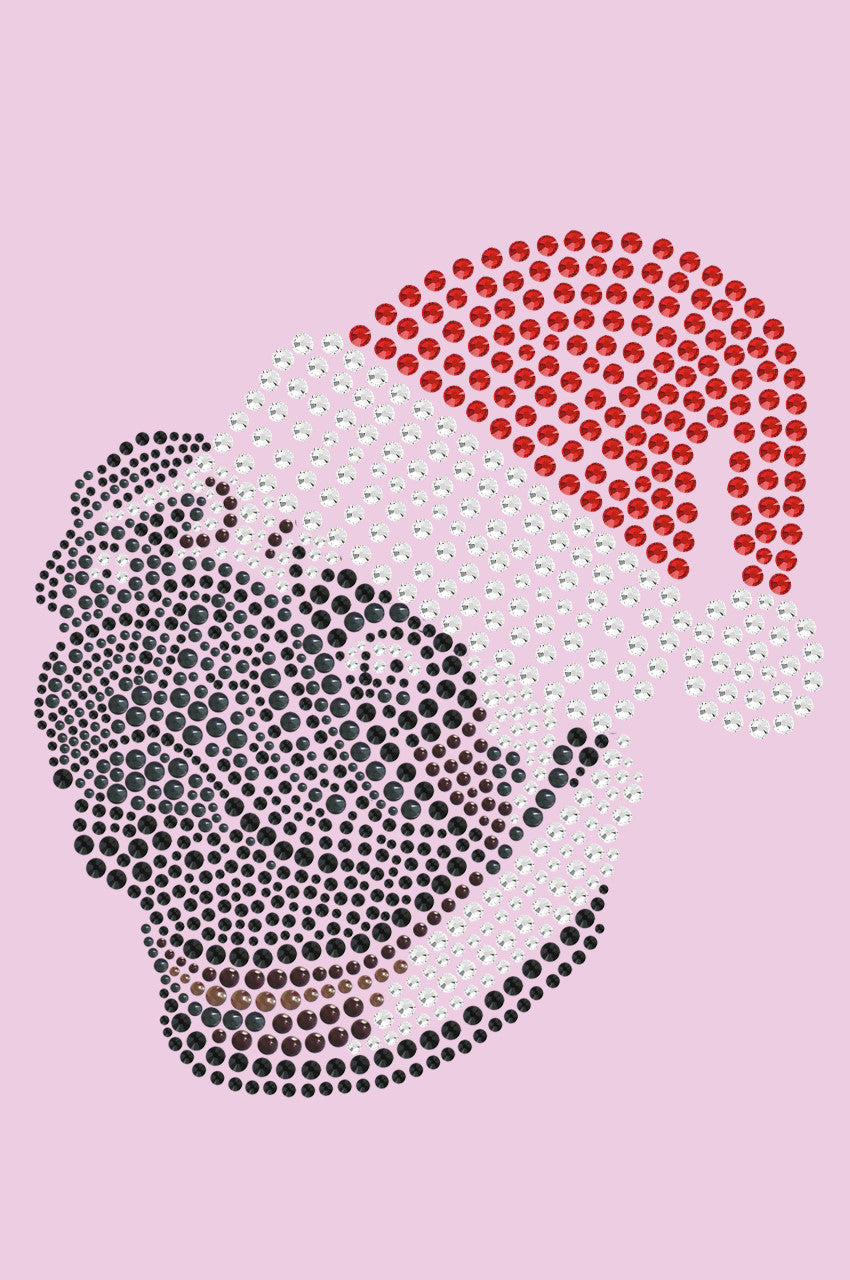 Pug with Santa Hat - Womens T-shirt