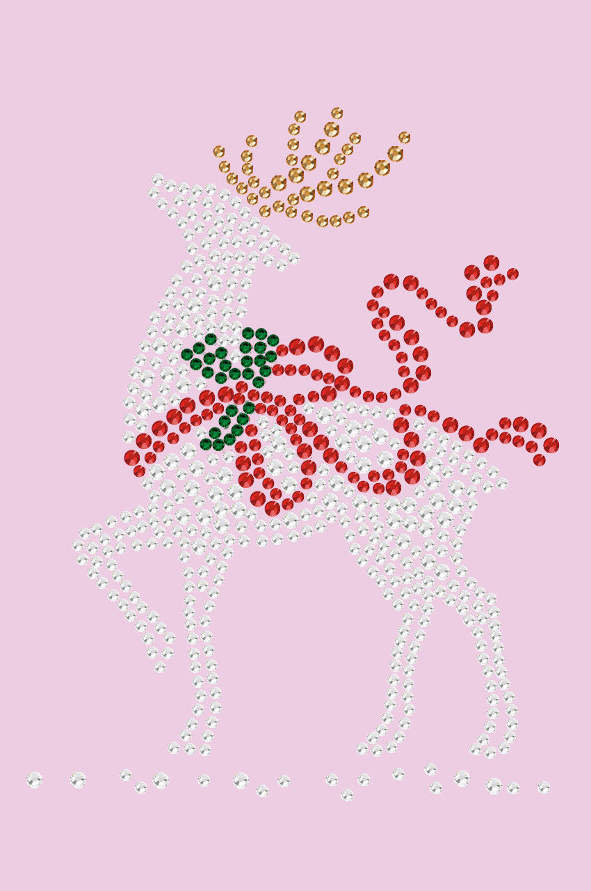 Reindeer with Red Bow - Womens Tee