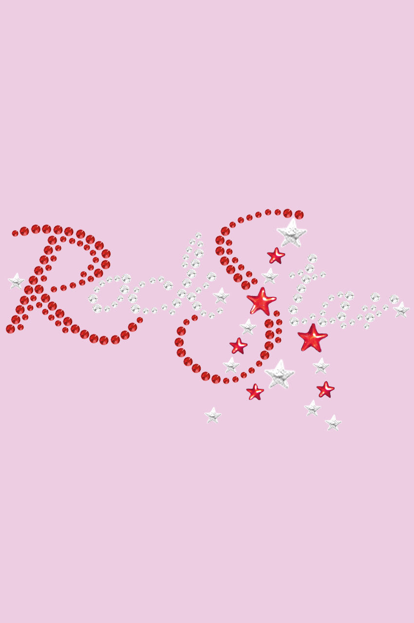 Rock Star (Red Austrian crystal Rhinestones) - Womens T-shirt