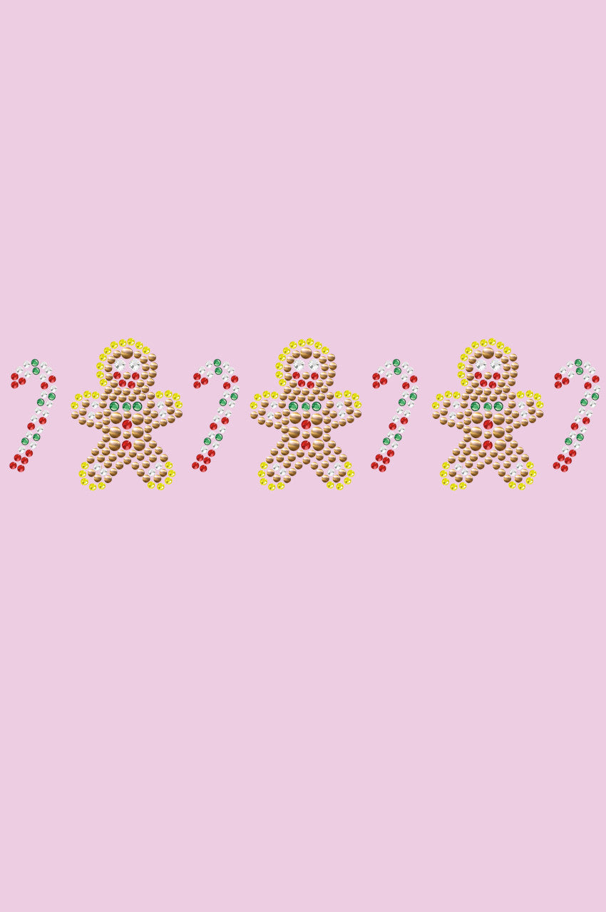 Gingerbread Men & Candy Canes - Womens T-shirt