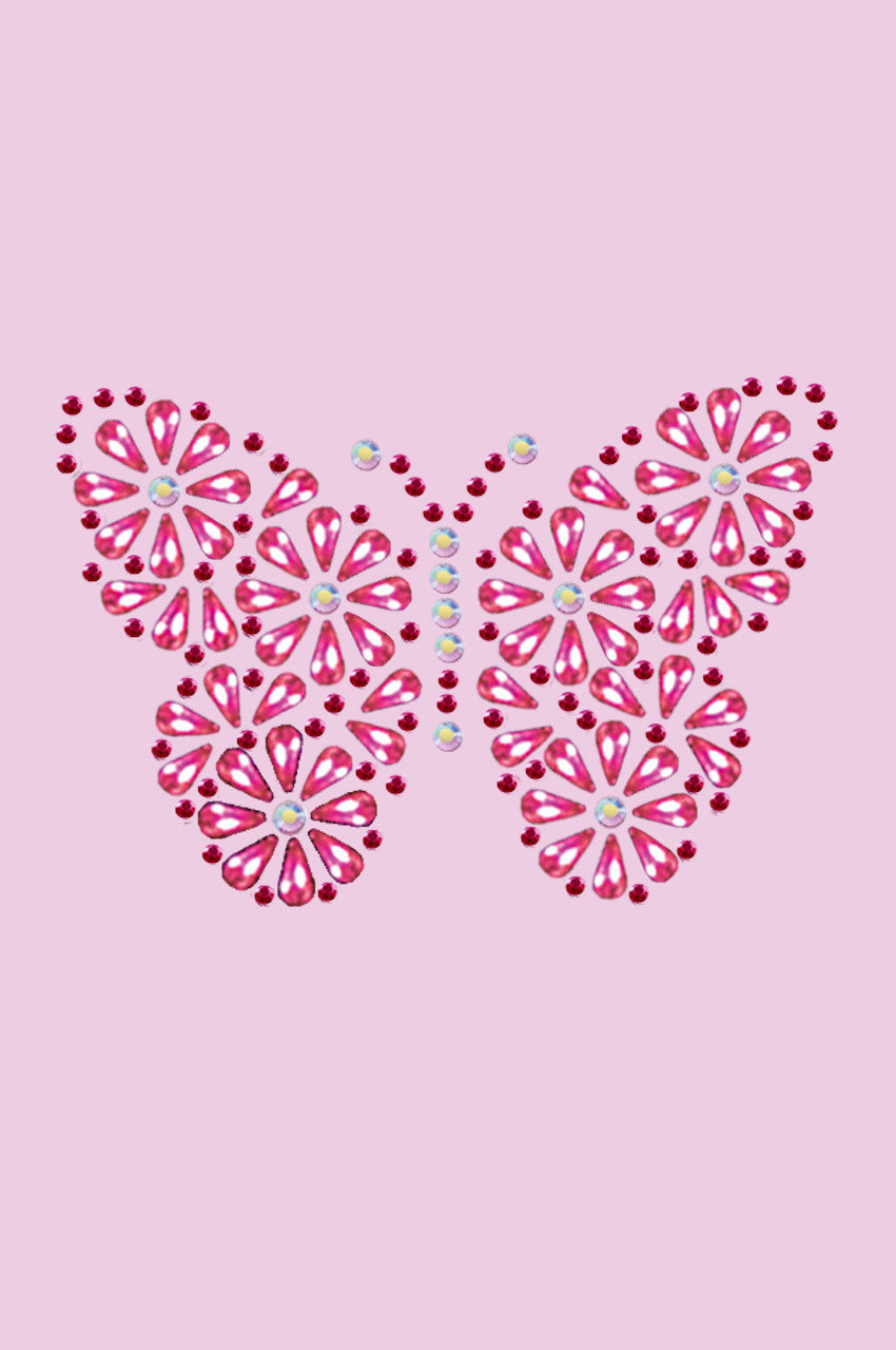 Pink Nailhead Butterfly - Womens T-shirt