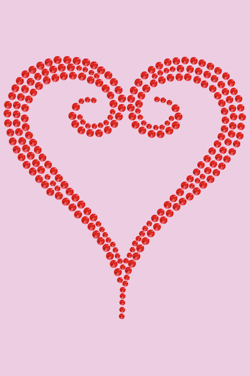 Red Rhinestone Heart - Womens T-shirt