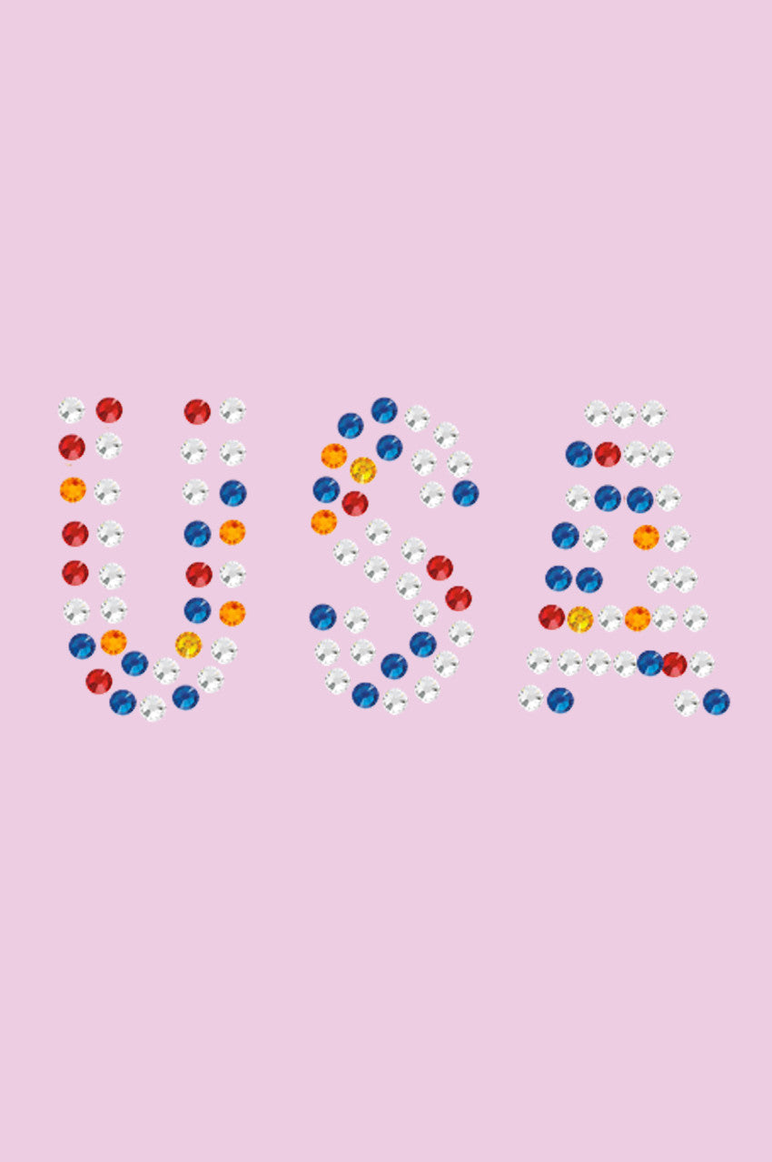 USA (Multicolor Rhinestones) - Women's T-shirt