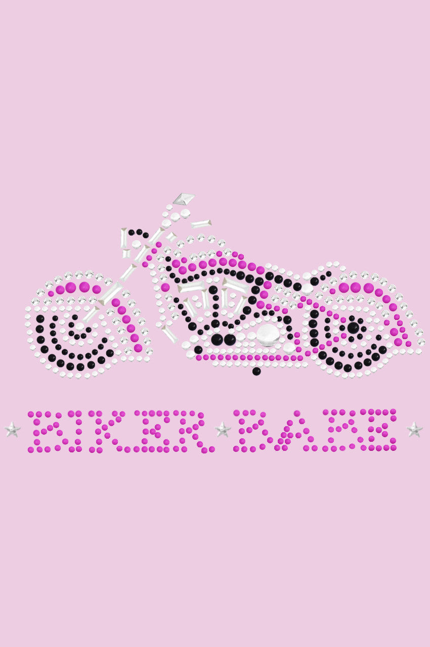 Biker Babe - Pink Motorcycle - Womens T-shirt