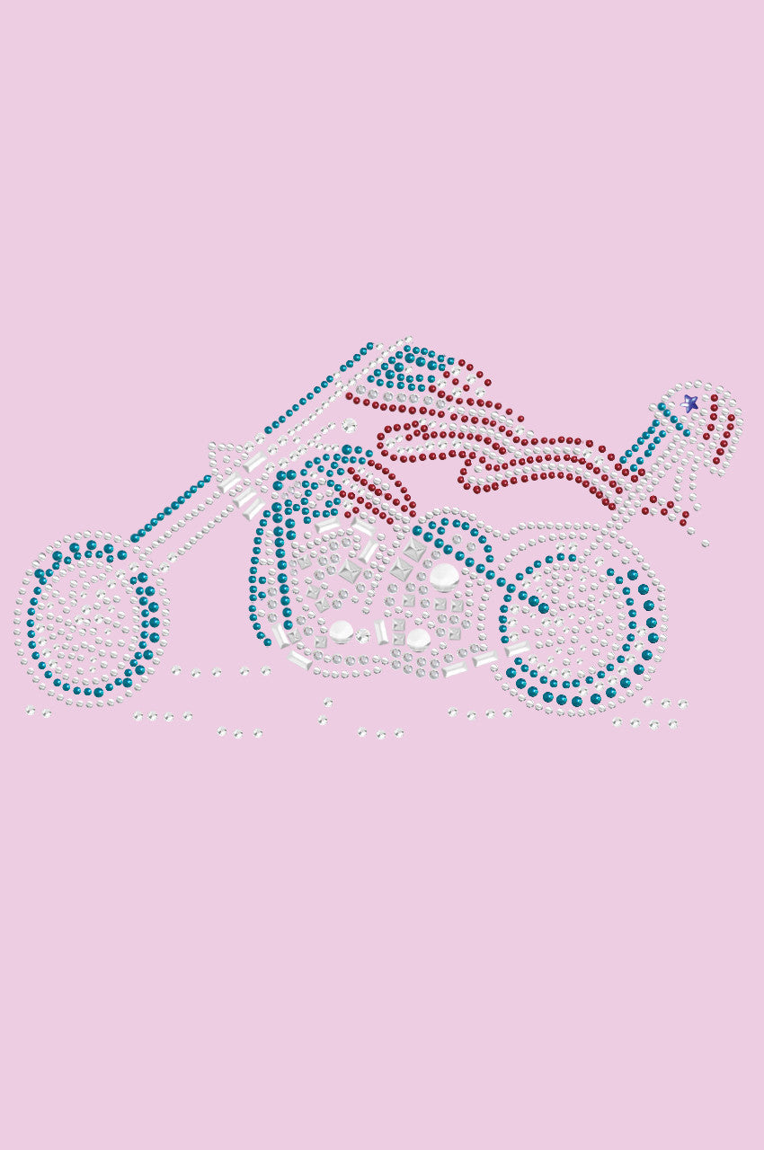 Motorcycle - Red, White, & Turquoise - Womens T-shirt