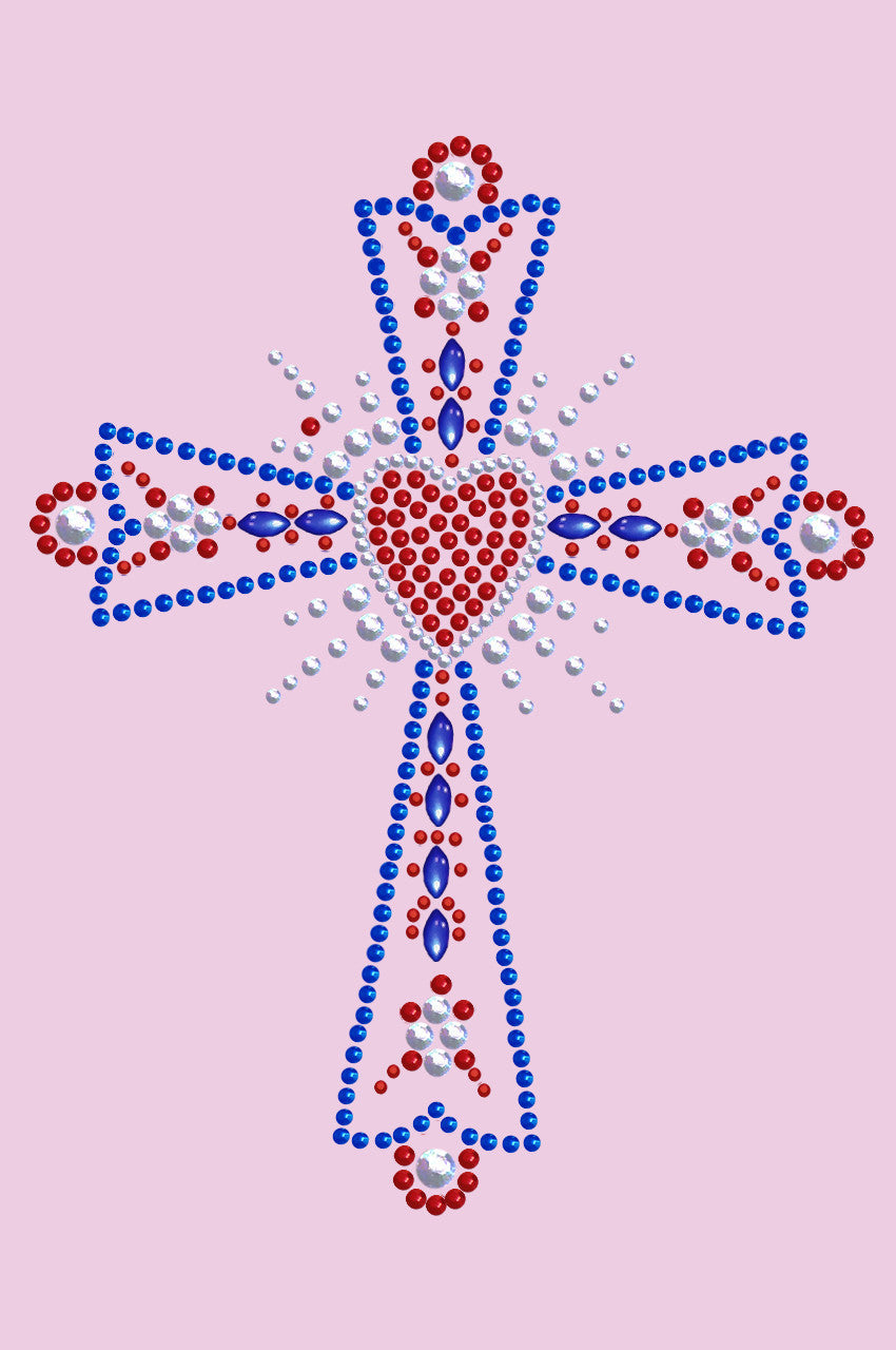 Cross (Red, White & Blue) - Womens T-shirt